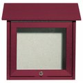 Aarco Aarco Products  Inc. OPLD1818-7 Rosewood Slimline Series Top Hinged Single Door Plastic Lumber Message Center with Vinyl Posting Surface 18 in.H x 18 in.W OPLD1818-7